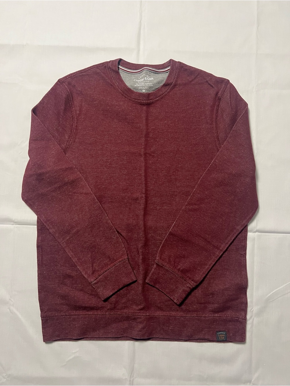 Cooper & Oak Men's Burgundy Crewneck Sweater